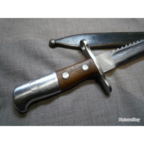 grande baionnette de pionnier suisse mle 1914 a dents de scie