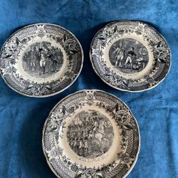 Assiettes parlantes fin XIX ième Napoléon