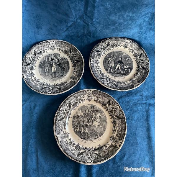 Assiettes parlantes fin XIX ime Napolon