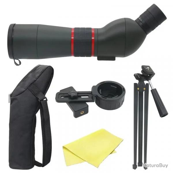 Longue-vue 16-48x65 Zoom Puissant FMC BAK4 tanche avec Trpied et Adaptateur Smartphone Vert