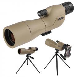Longue-vue HD 25-75x60 Lunette de Repérage BAK4 FMC Étanche avec Trépied et Pochette de Transport