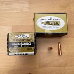 Ogives NOSLER PARTITION calibre.338