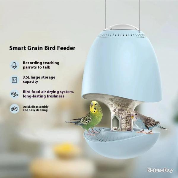 Mangeoire intelligente pour oiseaux 3,5 L grande capacit. Impermable IPX5. Facile  nettoyer. Pren