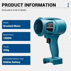 Souffleur Turbine Drillpro Moteur À Balais Compatible Avec Batterie Léger et Puissant Contrôle de Vi