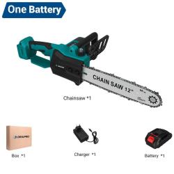 Scie à chaîne électrique sans balai Drillpro de 12 pouces,sans fil,haute puissance 1 batterie inclus