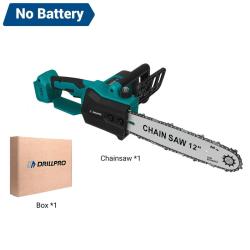 Scie à chaîne électrique sans balai Drillpro de 12 pouces,sans fil,haute sans batterie inclus