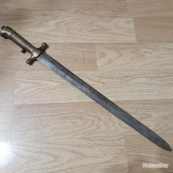 Trs rare baonnette Pimontaise modle 1844 pour mousqueton Bersaglier