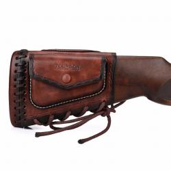 Repose-joue luxe avec porte munitions - cuir véritable - LIVRAISON GRATUITE