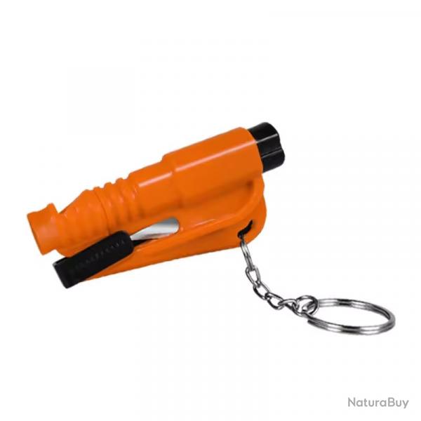 Porte-clefs brise vitre et coupe ceinture - orange - LIVRAISON GRATUITE