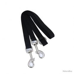 Accouple - double laisse en nylon - 40cm - noir - LIVRAISON GRATUITE