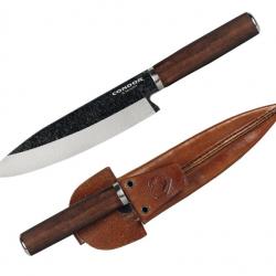 Couteau Condor Parrillero Gaucho Lame Acier 440C Manche Bois de Noyer Etui Cuir Salvador CTK700122C