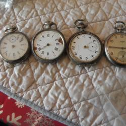 4 montre gousset 3 argent + 1 ultra tous HS pas en etat du marche