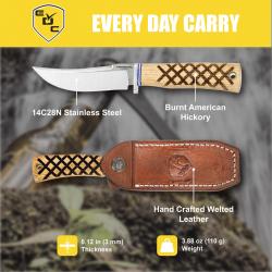 Couteau Condor Woodspirit Hiker Lame Acier 14C28N Manche Noyer Etui Cuir Salavador CTK82611SK