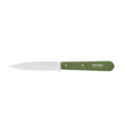 Opinel 113 Couteau d'office cranté - manche bois couleur kaki