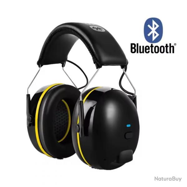 Casque Antibruit Bluetooth 5.0 PRO - Rduction 28 dB NRR, Micro & Appels Mains Libres, 60h Autonomie