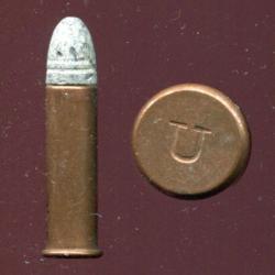 .32 Extra long RF - RARE percussion annulaire USA - étui cuivre de 28.5 mm - marquage : U