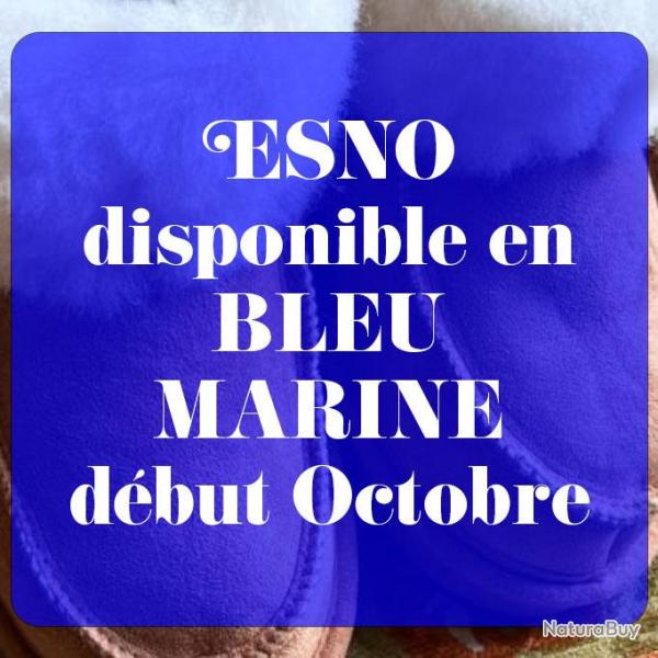 Chaussons chauds en peau de mouton Femme et Homme bleu marine navy 37
