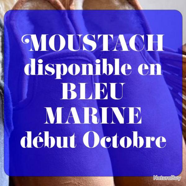 Chaussons chauds charentaises Homme et femme en peau de mouton bleu marine navy 42