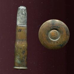 .40-50-265 Sharps Necked - rare calibre US - balle plomb - étui laiton de 43.2 mm