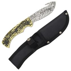 OP Poignard de chasse à dépecer lame en acier inox étui en nylon manche en Derlin