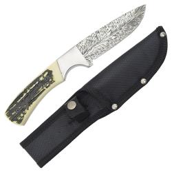 OP Poignard de chasse  lame en acier inox étui en nylon manche en Derlin