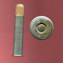 .45-70 Government US - étui étamé - marquage Frankford Arsenal : F 2 92 - balle bois à grenaille