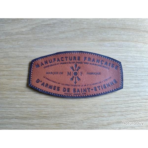 tiquette en cuir "Manufacture Franaise d'armes de Saint Etienne"