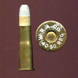 .40-50 Sharps Necked - beau marquage : WRACo 40-50 REG - balle plomb méplate calepinée
