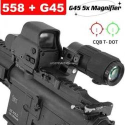 Point rouge 558 + loupe X5-X1 sur pivot G45 couleur noire LIVRAISON GRATUITE