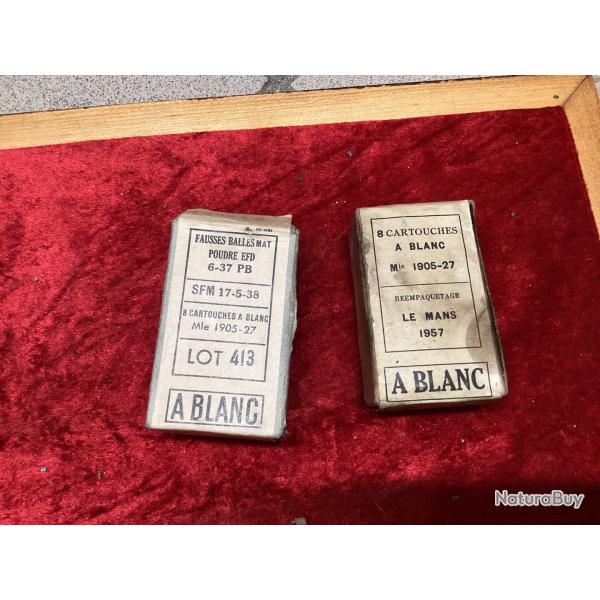2 BOITE 8 MUNITIONS CARTOUCHES A BLANC CALIBRE 8MM LEBEL