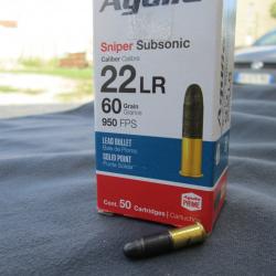 50 Cartouches Aguila 22 LR Sniper Subsonique Balle de 60 Grains !!