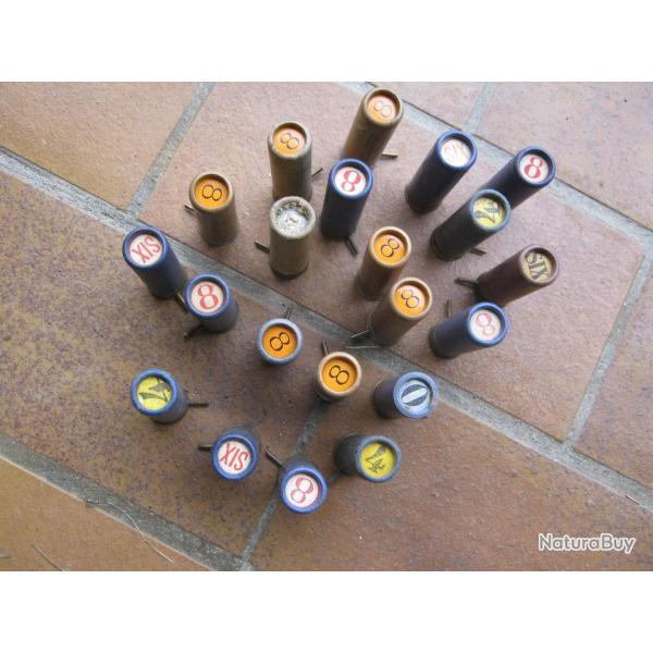 LOT DE 21 CARTOUCHES A BROCHE CAL 16