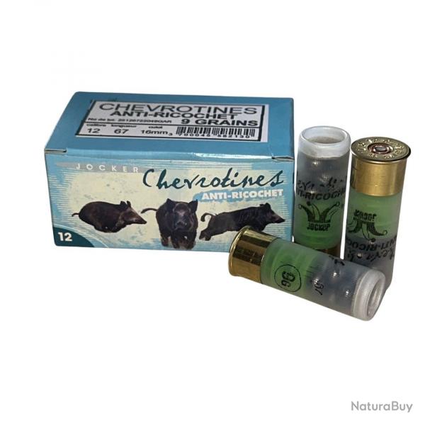 Munition Jocker CHEVROTINE Cal.12/67 9 grains anti-ricochet par 30