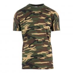 Tee-shirt camouflage 100% coton (Couleur Camouflage Woodland, Taille 2XS)