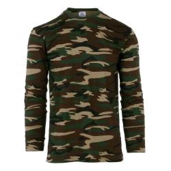 Tee shirt manches longues camouflage woodland (Taille XS)