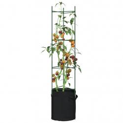 Cages à tomates avec sacs à plantes 6 pcs 154 cm acier et PP alsavelo