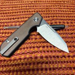 Couteau de poche Reate Liong Mah Traveller Clippoint Green Canvas Micarta EDC