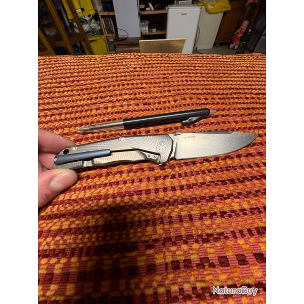 Couteau de poche edc LionSteel TRE BL Titanium, bleu