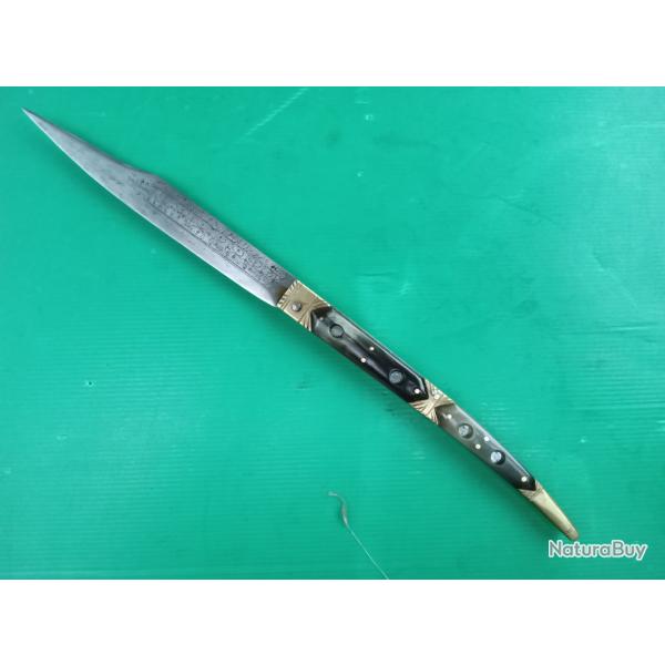 IMPOSANT COUTEAU NAVAJA ALBACETE . DATE : 1880  & VIVA MI AVENIO   . BELLE PIECE .