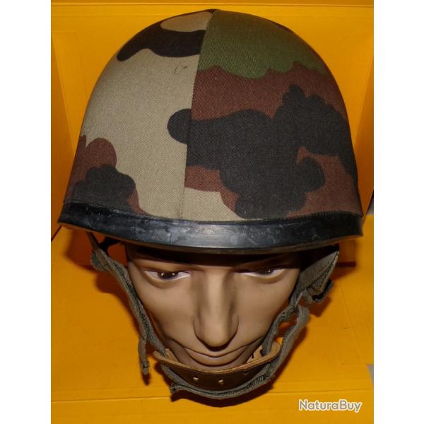CASQUE MILITAIRE LOURD MODELE F1 DE L'ARMEE FRANCAISE DE LA PERIODE DE 1990 , FABRICATION FRANCAISE