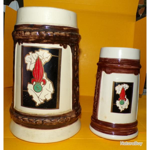 LEGION :LOT DE 2 CHOPES DU 5 REGIMENT ETRANGER D'INFANTERIE DE LA LEGION ETRANGERE DE L'ARMEE FRANC