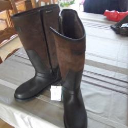 Bottes de chasse en cuir fourrées à l'intérieur