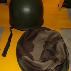 CASQUE MILITAIRE LOURD MODELE F1 DE L'ARMEE FRANCAISE DE LA PERIODE DE 1991 , FABRICATION FRANCAISE