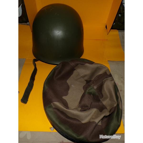 CASQUE MILITAIRE LOURD MODELE F1 DE L'ARMEE FRANCAISE DE LA PERIODE DE 1991 , FABRICATION FRANCAISE