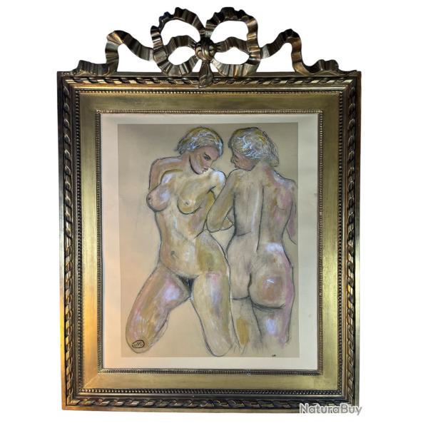Dessin nu Aristide Maillol grand format  nu de femme