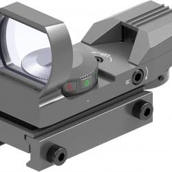 Viseur Point Rouge RS28  Reflex Sight 1x33mm 4 Réticules 5 Niveaux de Luminosité Rouge/Vert Gris