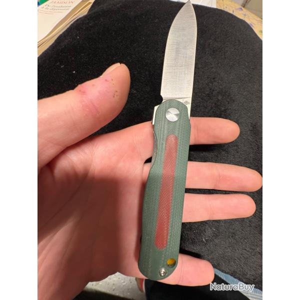 Kizer Vanguard Lätt Vind Mini Green V3567N2 couteau de poche, Gage design