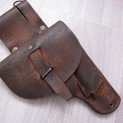 Holster cuir marron réglementaire pour 7.65