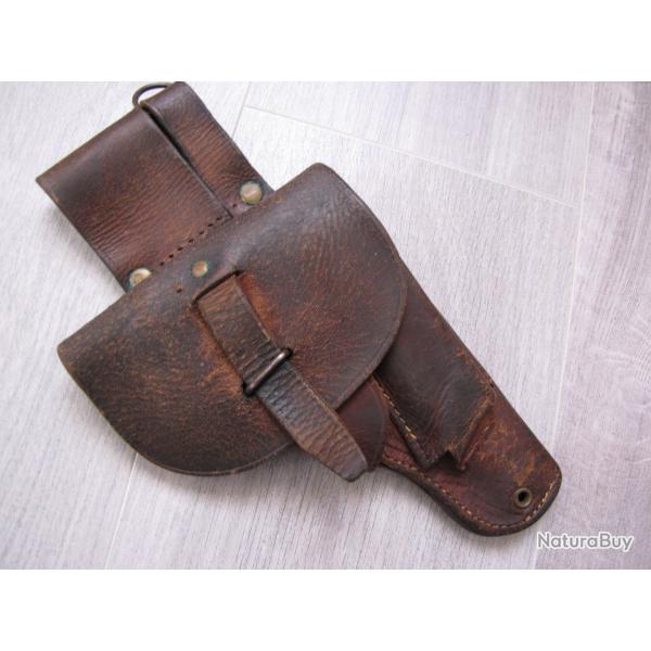 Holster cuir marron rglementaire pour 7.65