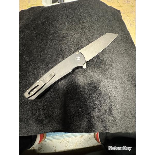 Pro-Tech Malibu 5401 Stonewashed cpm20cv Reverse Tanto, Black Aluminum couteau de poche